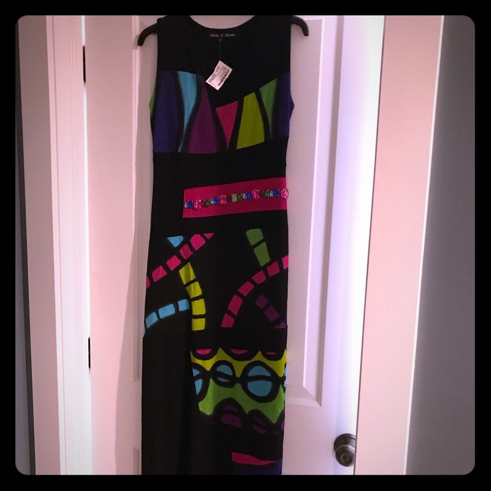 Rock ‘N Karma ankle length summer dress! Sz Small.